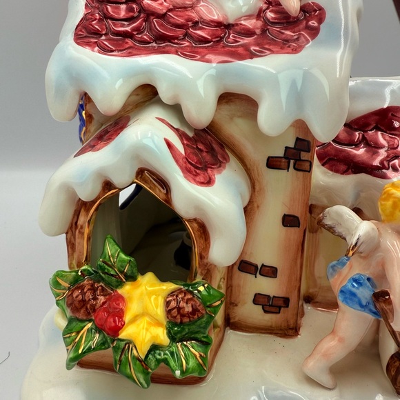 Grandeur Noel Vintage Lighted Ceramic Christmas Holiday Angels House 12” x7” x7” - Picture 8 of 10